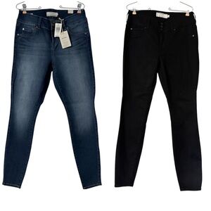 Lot of 2 Torrid NEW Cascade Blue Skinny Jeggings and Black Skinny Jeggings 10R
